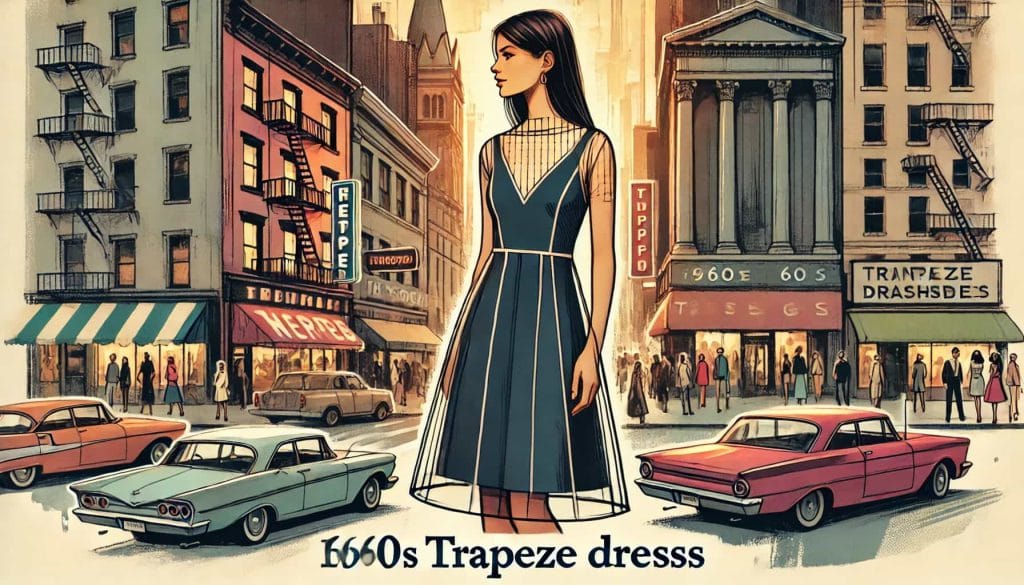 vintage lata 60 sukienka trapezowa